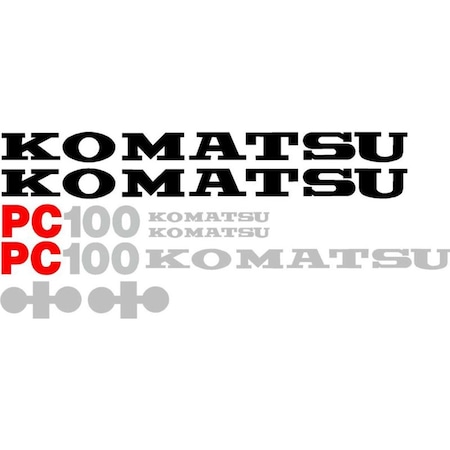 Aftermarket Komatsu PC 100 Excavator Decal Set (without White Stripe) KMPC100DECALSET